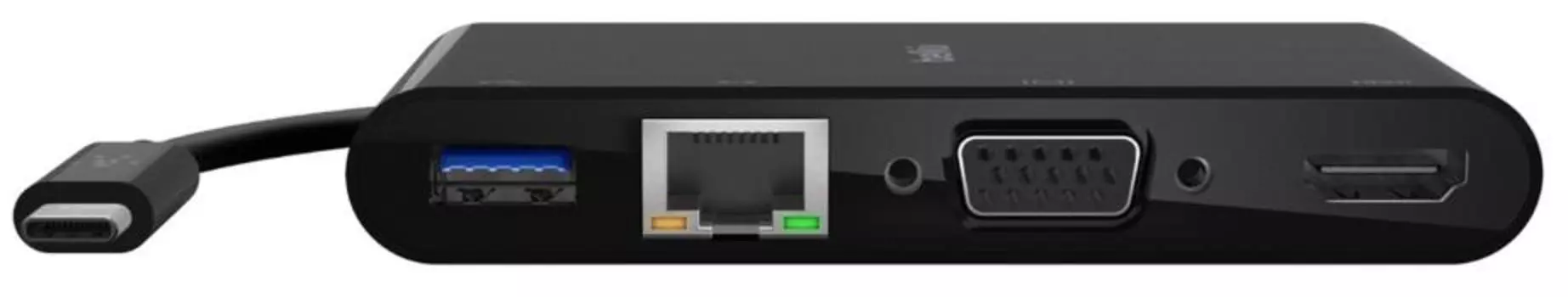 Переходник Belkin USB-C Multimedia Adapter (AVC005btBK) Gigabit Ethernet, USB-A 3.0, VGA, 4K HDMI (Black)