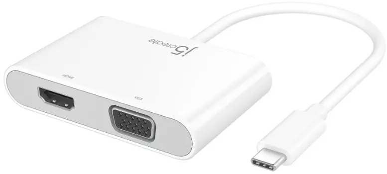 Переходник j5create JCA175 USB-C to VGA/HDMI/USB3.0/USB-C (White)