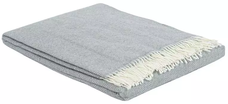 Плед из шерсти мериноса серого цвета из коллекции Essential, 130х180 см