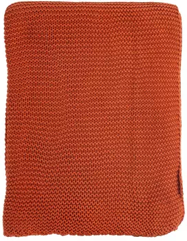 Плед жемчужной вязки терракотового цвета Essential, 180х220 см