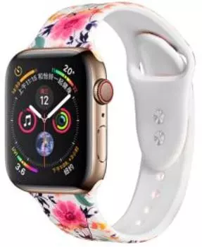 Ремешок COTEetCI W38 Flowers (WH5266-RD) для Apple Watch Series SE/6/4 44mm (White)