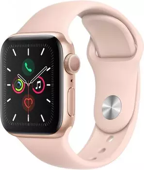 Умные часы Apple Watch Series 5 44mm Sport Band MWVE2RU/A (Gold/Pink)
