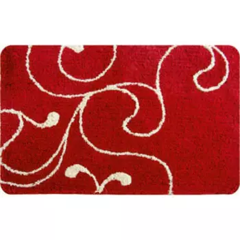 Коврик для ванной комнаты, 60*90 см, микрофибра, Flower Lace, red, IDDIS, 411M690I12