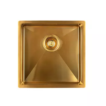 Мойка, нерж.сталь, универсального монтажа, матовое золото, 440*440, Edifice, IDDIS, EDI44B0i77
