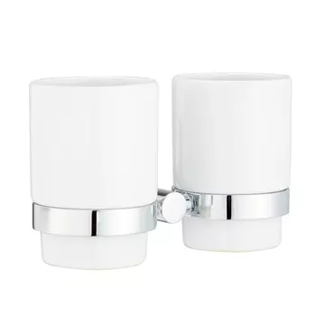 Подстаканник двойной, керамика, латунь, Mirro Plus, IDDIS, MRPSBC2i45
