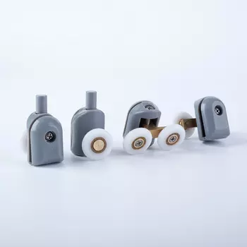 Ролики, 2 верхних, двойные; 2 нижних, одинарные, D=23 мм, серый, стекло 4 мм, IDDIS, 966M23GR4DZ