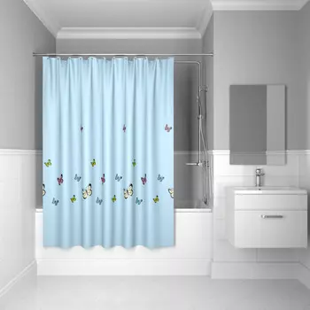 Штора для ванной комнаты, 200*200 см, полиэстер, blue butterfly, IDDIS, SCID031P