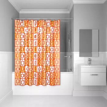 Штора для ванной комнаты, 200*240 см, полиэстер, ID, orange toffee, 280P24RI11