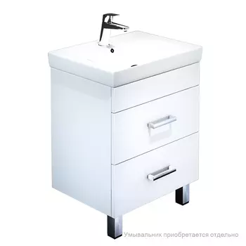 Тумба для ванной комнаты, напольная, белая, 55 см, Custo, IDDIS, CUS55W0i95. Подходит умывальник 0045500i28