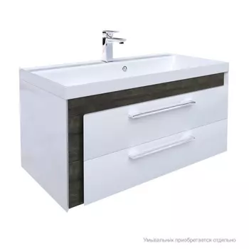 Тумба для ванной комнаты, подвесная, белая/под дерево, 90 см, Color Plus, IDDIS, COL90W0i95. Подходит умывальник 0069000i28