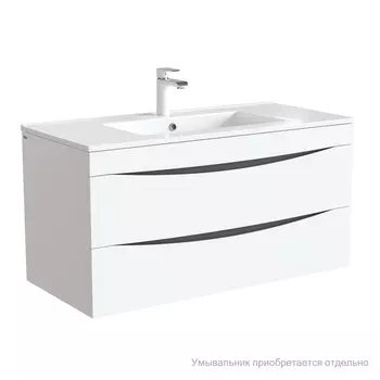 Тумба подвесная, белая, 100 см, Cloud, IDDIS, CLO10W1i95. Подходит умывальник: 0131000i28