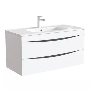 Тумба с умывальником, подвесная, 100 см, белая, Cloud, IDDIS, CLO10W1i95K