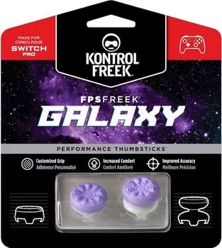 1 средняя и 1 высокая накладки на стики KontrolFreek Galaxy для Nintendo Switch (сиреневые)