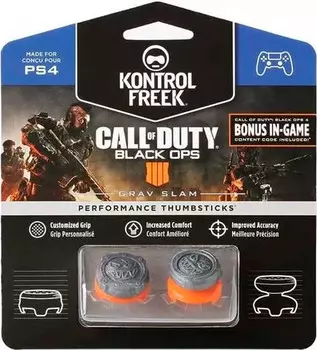 1 высокая + 1 средняя накладка на стики KontrolFreek Grips Call of Duty Black Ops Grav Slam для геймпада DualShock PS4 (серый/оранжевый)