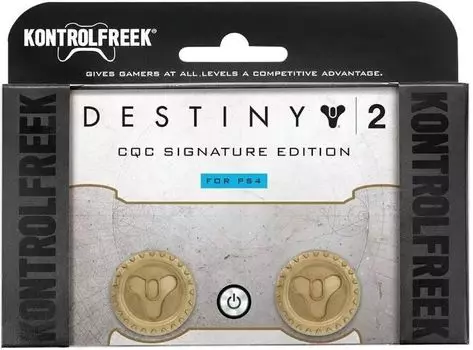 2 низкие накладки на стики KontrolFreek Destiny 2 Signature для геймпада DualShock PS4 (золотистые)
