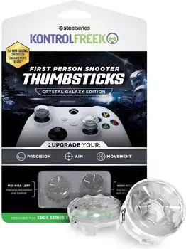 2 средние накладки на стики KontrolFreek Crystal Galaxy Edition для геймпада Microsoft XBOX One/Series (прозрачные)
