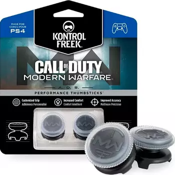 2 высокие накладки на стики KontrolFreek Grips Call of Duty Modern Warfare ADS для геймпада DualShock PS4 (серые)