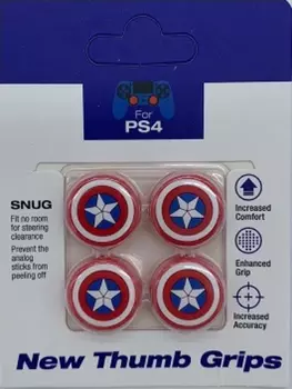 4 накладки на стики Captain America для геймпада Dualshock PS4