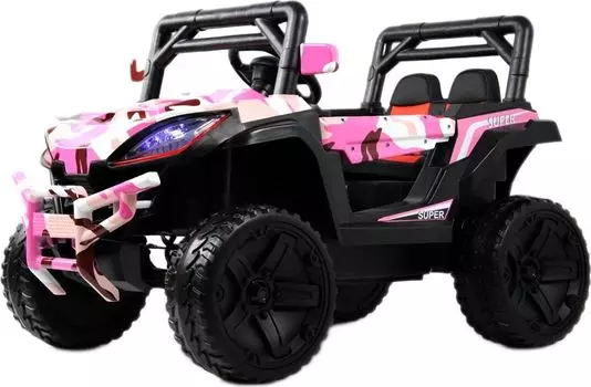 Детский электромобиль RiverToys L888LL розовый камуфляж