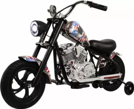 Детский электромотоцикл M777ML черный (флаг)