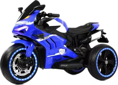 Детский электромотоцикл RiverToys М777БХ синий