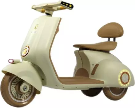Детский электроскутер RiverToys K444PX бежевый