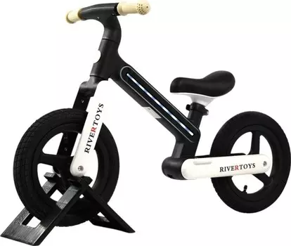 Детский беговел RiverToys (HB-002) (черный)