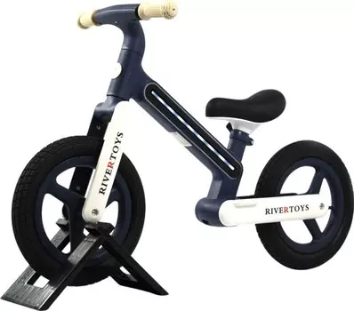 Детский беговел RiverToys (HB-002) (сине-белый)