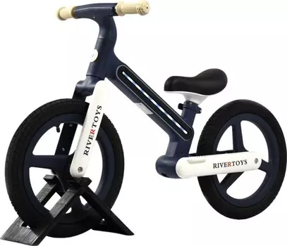 Детский беговел RiverToys (HB-003) сине-(белый)
