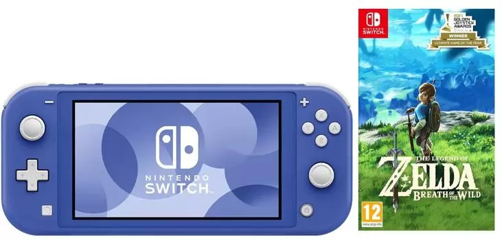 Игровая приставка Nintendo Switch Lite Blue (синий) + Игра The Legend of Zelda: Breath of the Wild