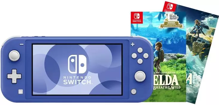 Игровая приставка Nintendo Switch Lite Blue (синий) + The Legend of Zelda: Tears of the Kingdom + The Legend of Zelda: Breath of the Wild