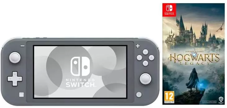 Игровая приставка Nintendo Switch Lite Gray 32GB (Серый) + Игра Hogwarts Legacy