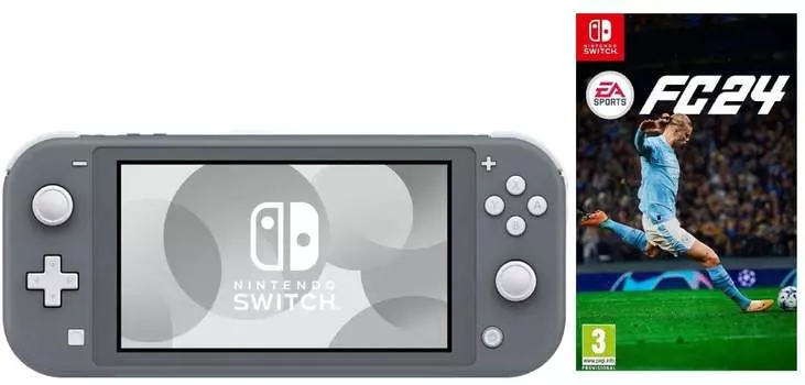 Игровая приставка Nintendo Switch Lite Gray 32GB (Серый) + Игра EA Sports FC 24