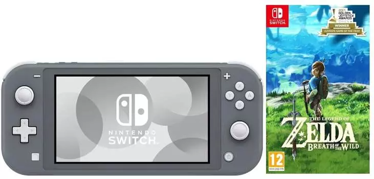 Игровая приставка Nintendo Switch Lite Gray 32GB (Серый) + Игра The Legend of Zelda: Breath of the Wild