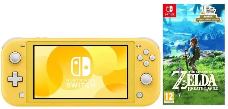 Игровая приставка Nintendo Switch Lite (Жёлтый) + Игра The Legend of Zelda: Breath of the Wild