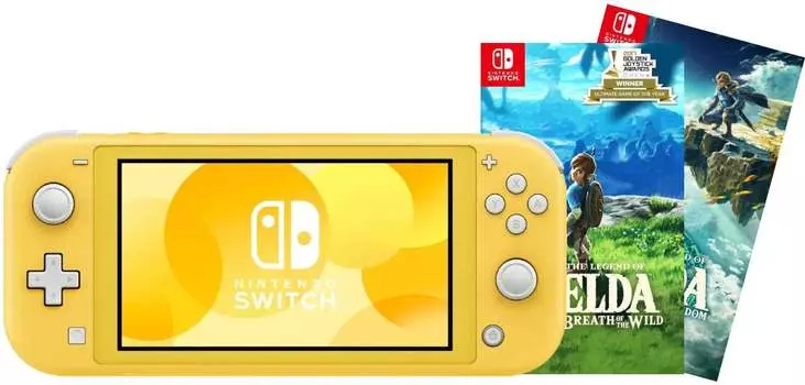 Игровая приставка Nintendo Switch Lite (Жёлтый) + Игра Legend of Zelda: Tears of the Kingdom + Игра The Legend of Zelda: Breath of the Wild
