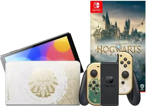 Игровая приставка Nintendo Switch OLED 64 GB Zelda: Tears of the Kingdom Edition (JP) + Игра Hogwarts Legacy