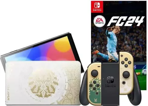 Игровая приставка Nintendo Switch OLED 64 GB Zelda: Tears of the Kingdom Edition (JP) + Игра EA Sports FC 24