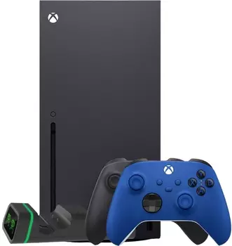 Microsoft XBOX Series X + 2-й геймпад (Shock Blue) + зарядная станция