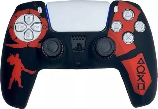 Силиконовый чехол для геймпада Sony DualSense (God of War Ragnarok black-red)