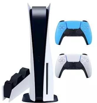 Sony PlayStation 5 (CFI-1200A, JP) + 2-й геймпад (звездный синий) + зарядная станция