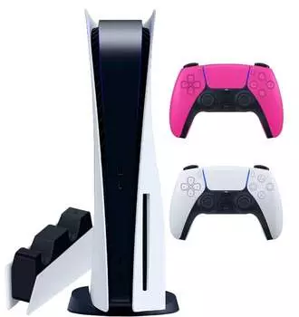 Sony PlayStation 5 (CFI-1200A, JP) + 2-й геймпад (новая звезда) + зарядная станция