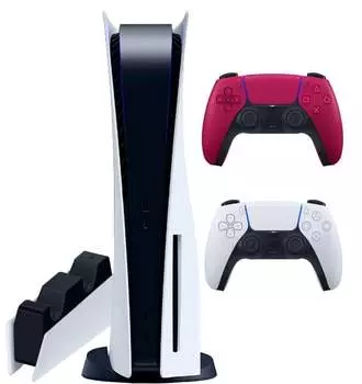 Sony PlayStation 5 (CFI-1200A, JP) + 2-й геймпад (космический красный) + зарядная станция