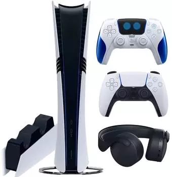 Sony PlayStation 5 Pro (PS5 Pro, EU) + 2-й геймпад Astro Bot Limited Edition + гарнитура PULSE 3D (чёрная) + зарядная станция