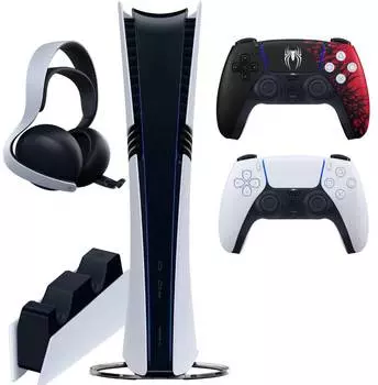 Sony PlayStation 5 Pro (PS5 Pro, EU) + 2-й геймпад Spider-Man 2 Limited Edition + гарнитура PULSE Elite + зарядная станция