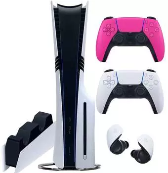 Sony PlayStation 5 Pro (PS5 Pro, EU) + 2-й геймпад (новая звезда) + гарнитура PULSE Explore + дисковод + зарядная станция