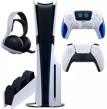 Sony PlayStation 5 Pro (PS5 Pro, EU) + 2-й геймпад Astro Bot Limited Edition + дисковод + гарнитура PULSE Elite + зарядная станция