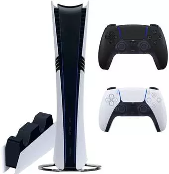 Sony PlayStation 5 Pro (PS5 Pro, EU) + 2-й геймпад (чёрная полночь) + зарядная станция