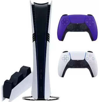 Sony PlayStation 5 Pro (PS5 Pro, EU) + 2-й геймпад (галактический пурпурный) + зарядная станция