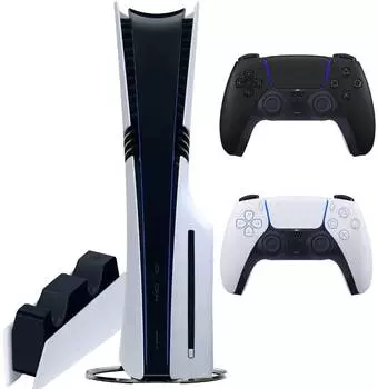 Sony PlayStation 5 Pro (PS5 Pro, EU) + 2-й геймпад (чёрная полночь) + дисковод + зарядная станция